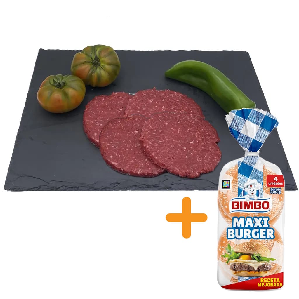 Pack Hamburguesas de Ternera + Bimbo Maxi Burger - 4 UND